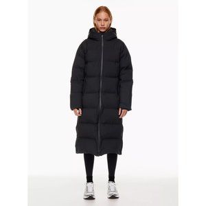 The Super Puff2O Long Waterproof goose-down puffer jacket, black XS